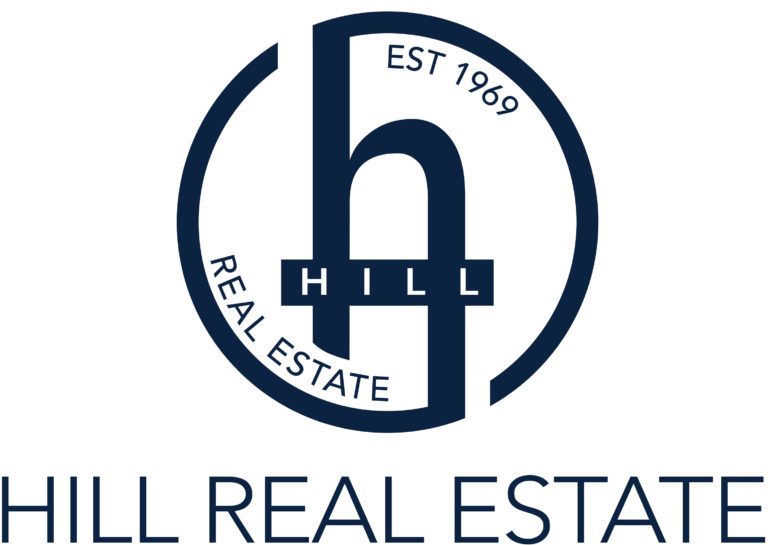 Hill Real Estate PMS289 Logo Text 768x546 